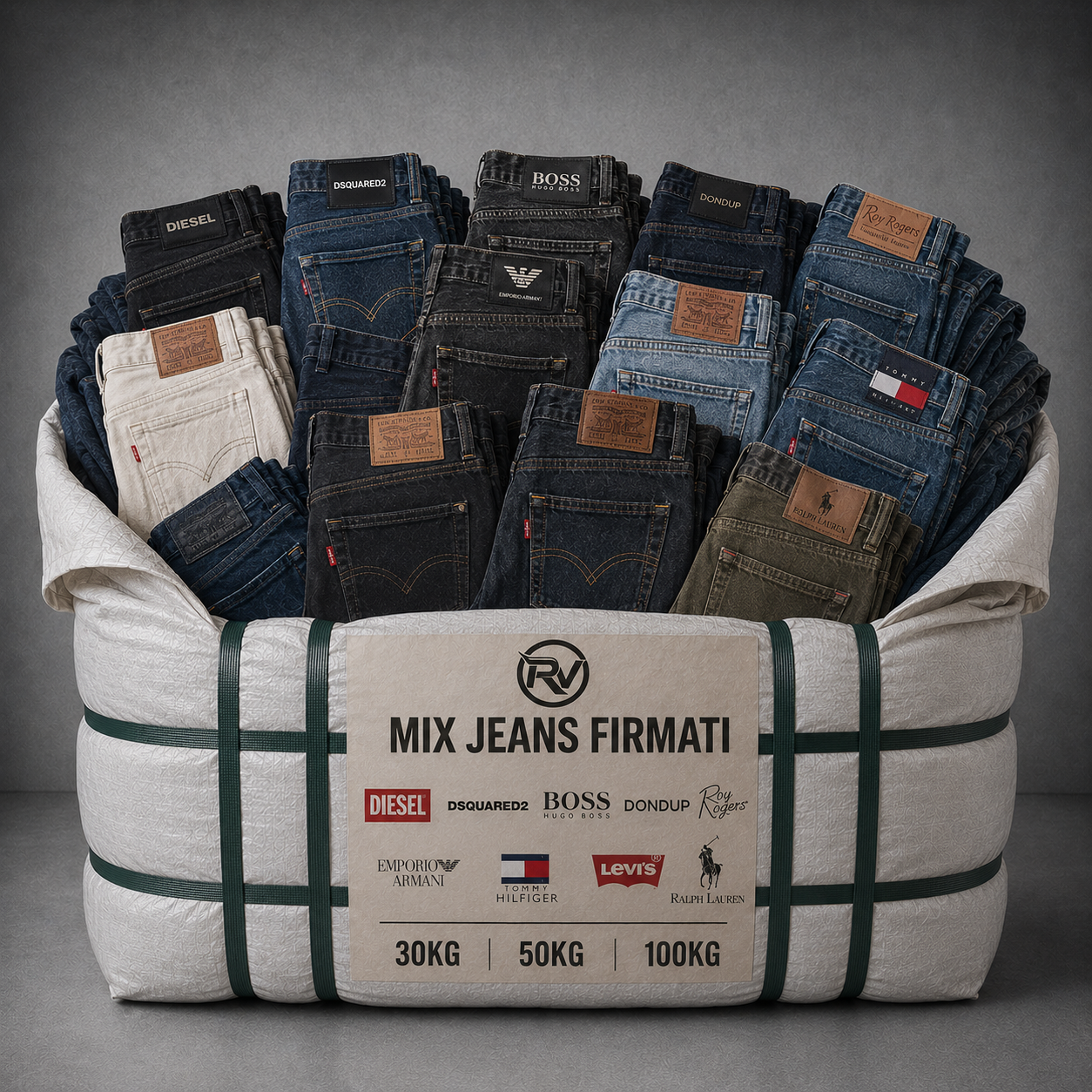 INGROSSO Mix Jeans Firmati (Grado A)