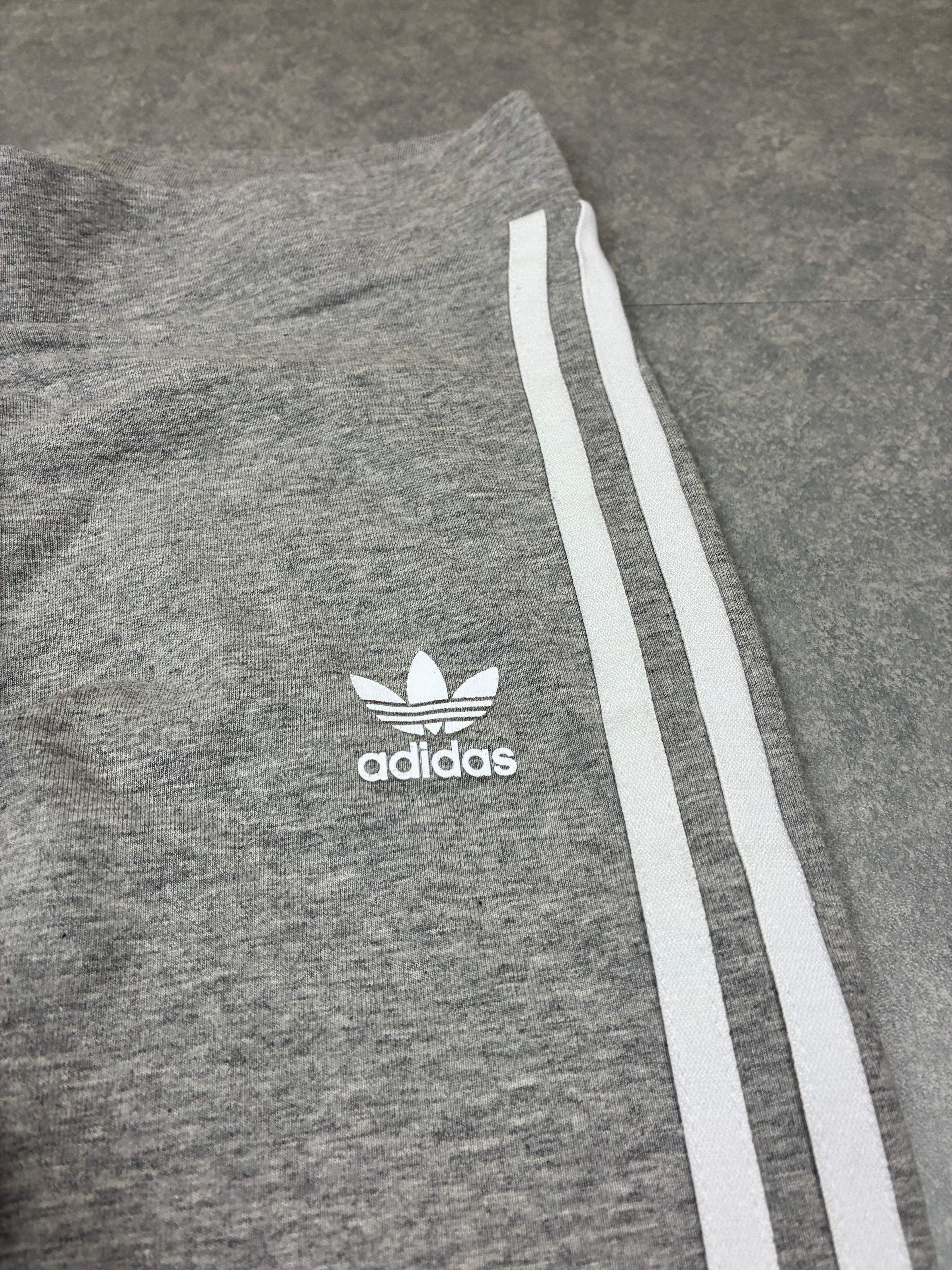 Leggings Adidas grigio con righe bianche - Taglia XS
