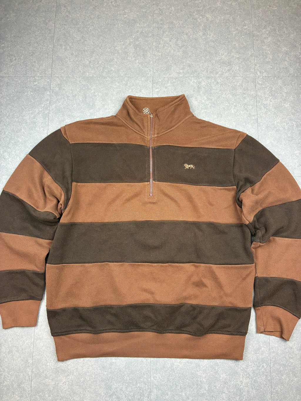 Maglione Lonsdale London 1960 mezza zip a righe