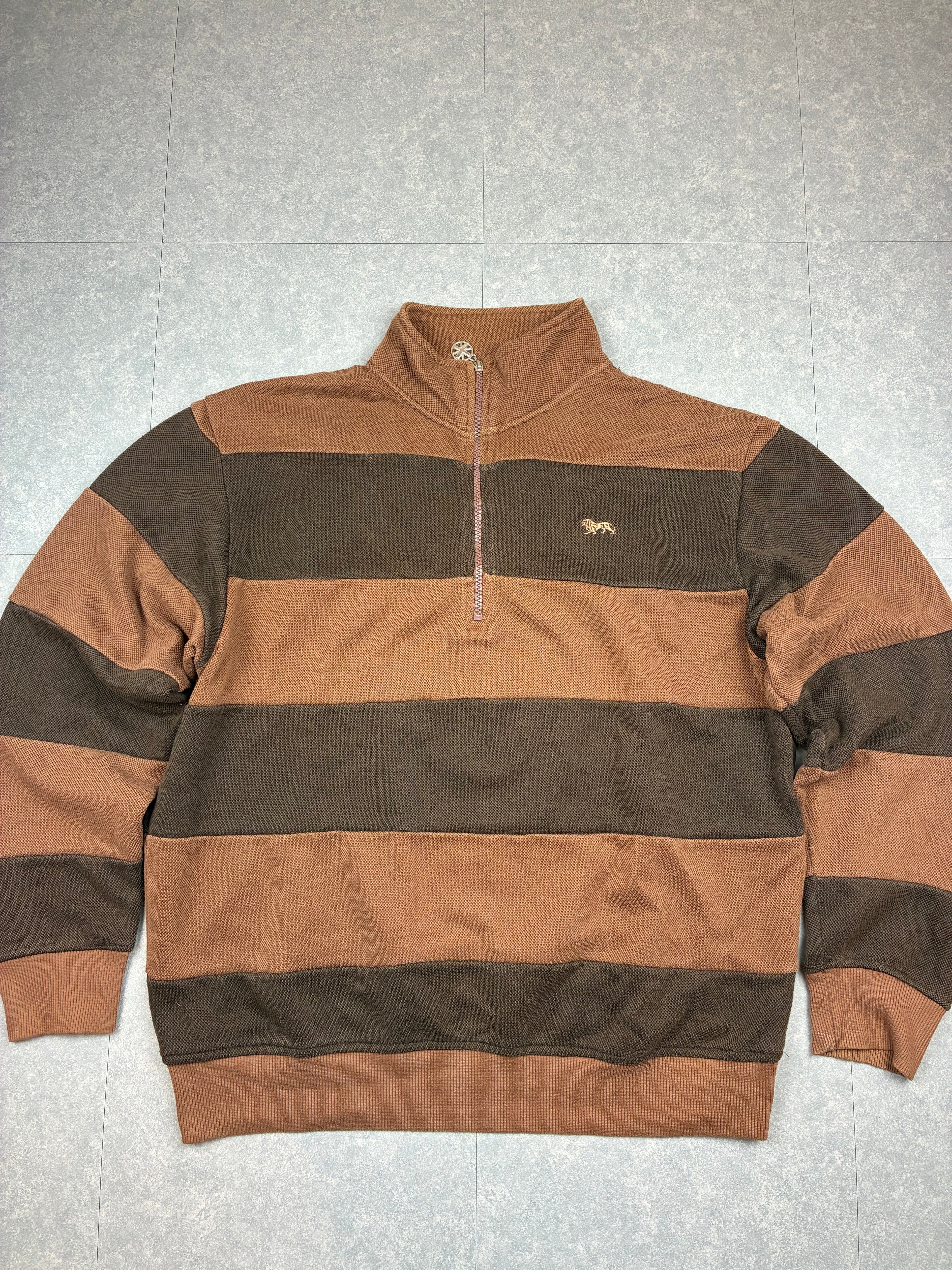 Maglione Lonsdale London 1960 mezza zip a righe