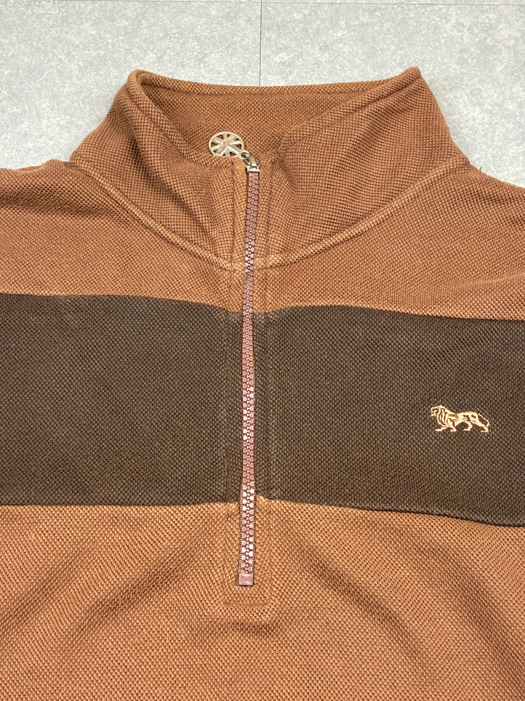 Maglione Lonsdale London 1960 mezza zip a righe