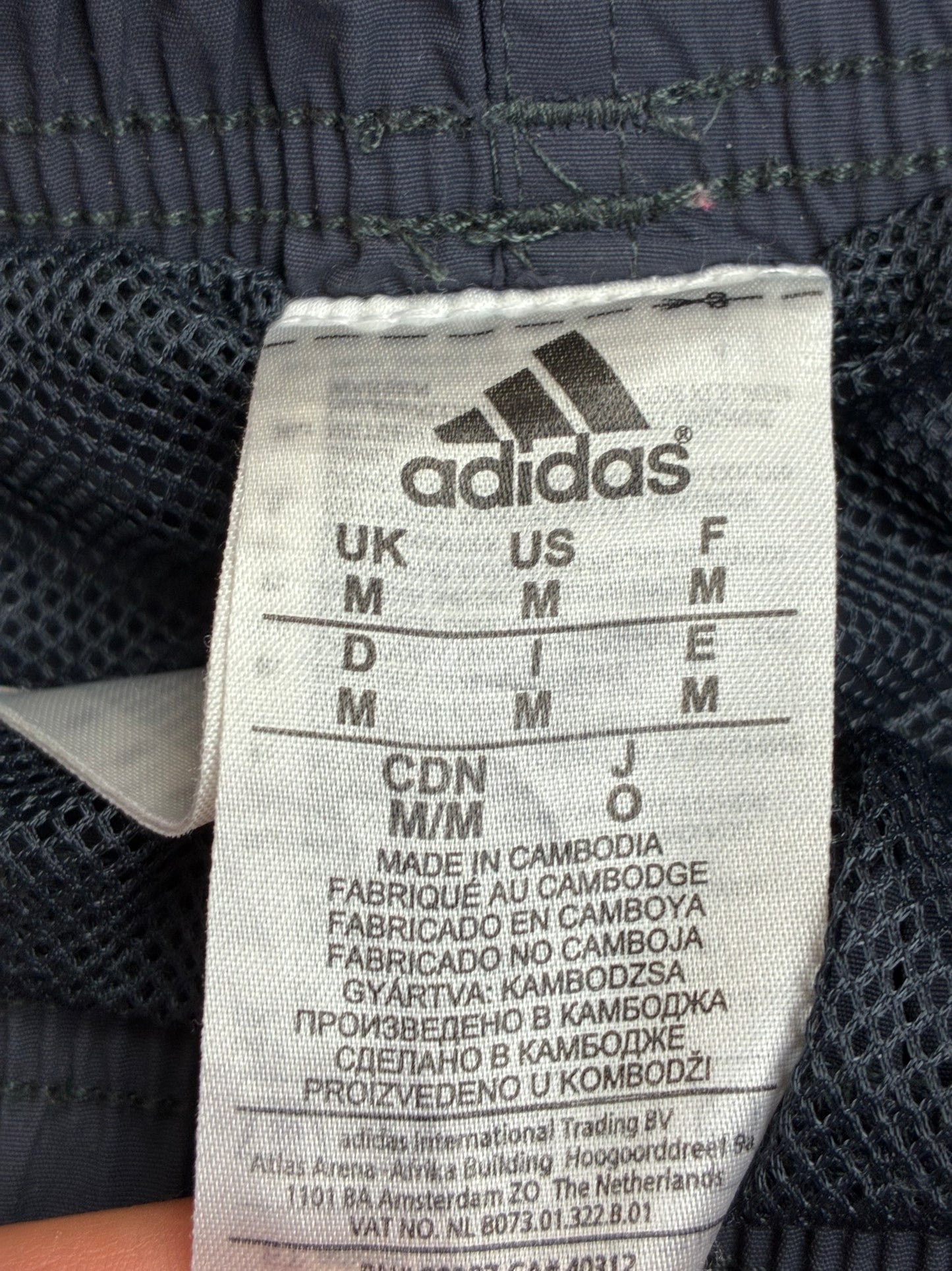 Costume da bagno Adidas blu navy con dettagli fluo – Taglia M