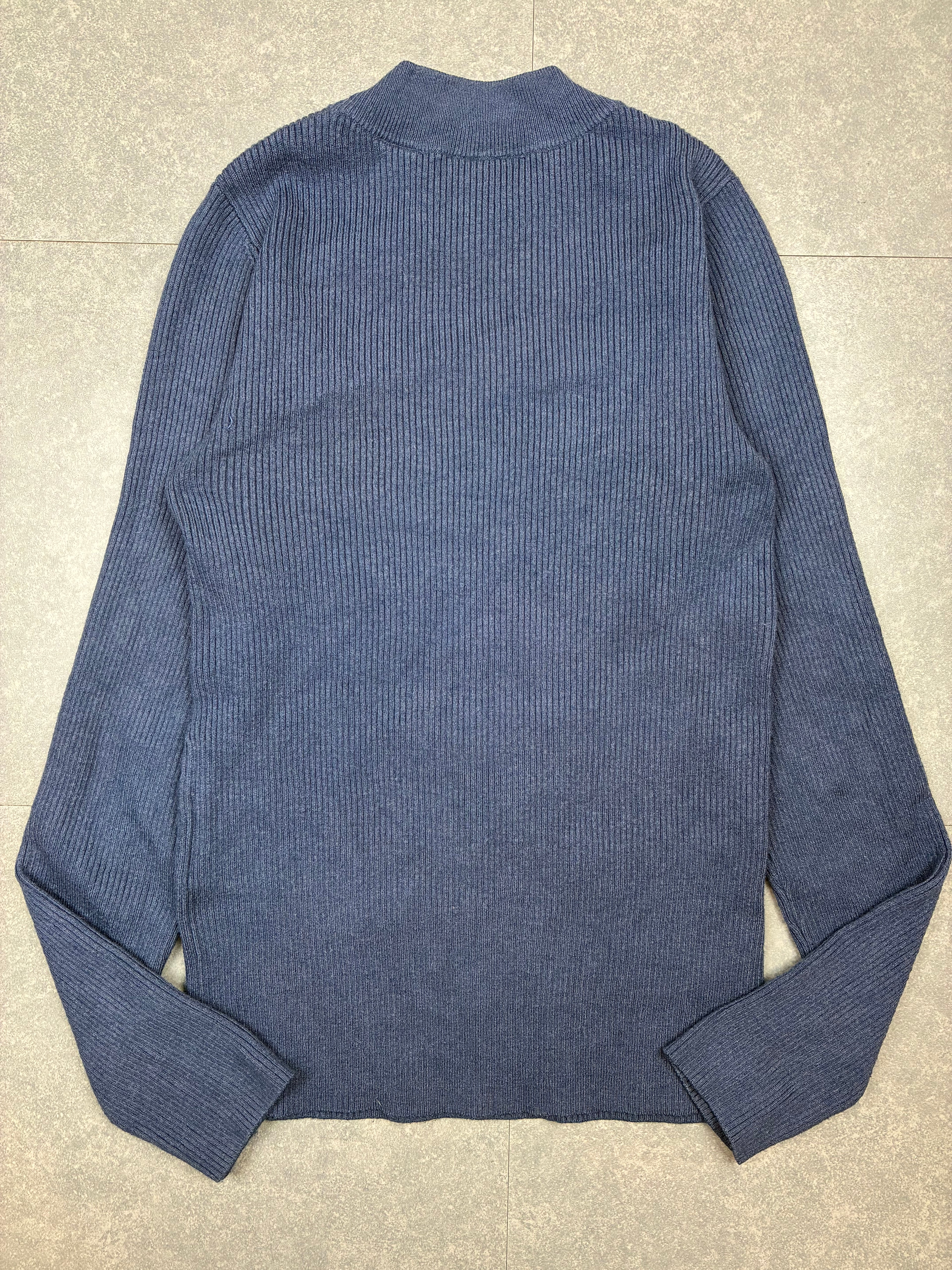 Maglione Levi’s® blu navy a coste con logo rosso — taglia XS