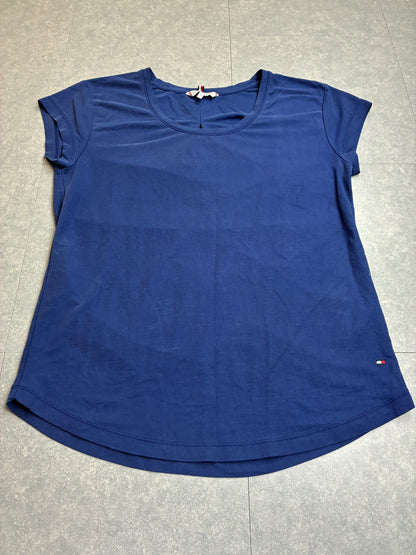 T-shirt Tommy Hilfiger Donna Blu Navy Essential – Taglia M, come nuova
