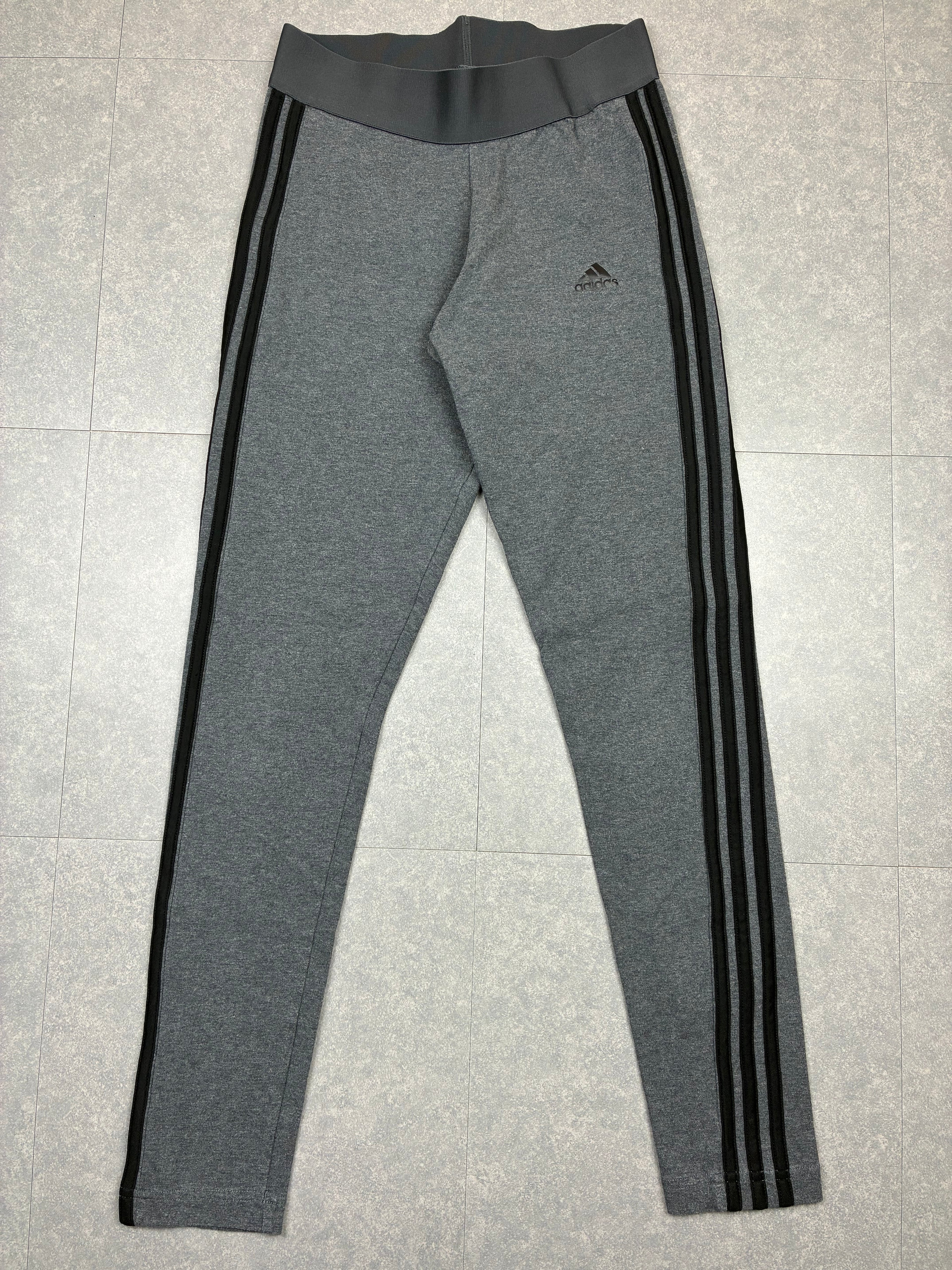Leggings Adidas grigio scuro con linee nere - Taglia S