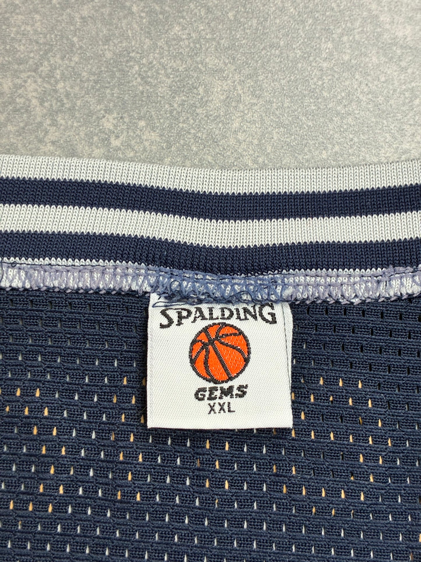 Canotta Basket Vintage Spalding Team Bergheim N.7 Blu Navy - Taglia XXL, come nuova