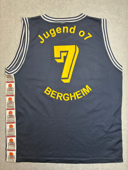 Canotta Basket Vintage Spalding Team Bergheim N.7 Blu Navy - Taglia XXL, come nuova