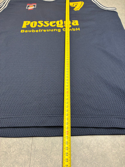 Canotta Basket Vintage Spalding Team Bergheim N.7 Blu Navy - Taglia XXL, come nuova