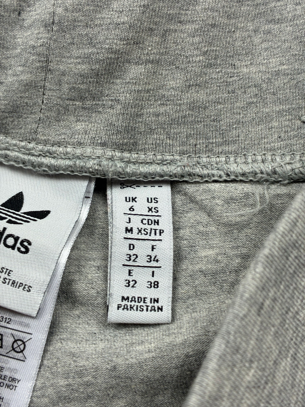 Leggings Adidas grigio con righe bianche - Taglia XS