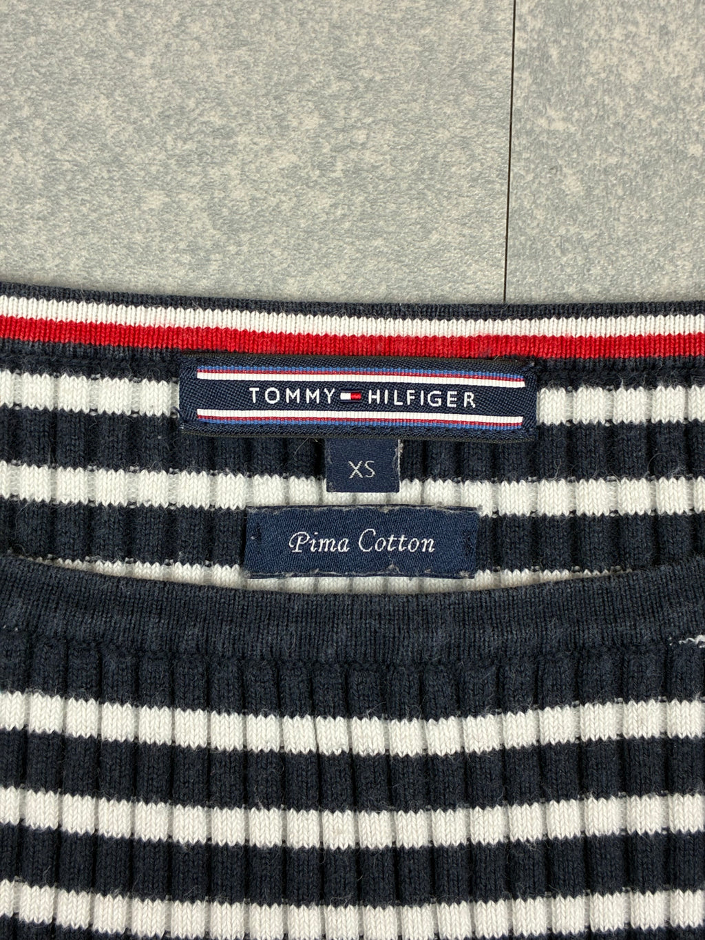 Maglia Tommy Hilfiger rigata in cotone Pima - Taglia XS